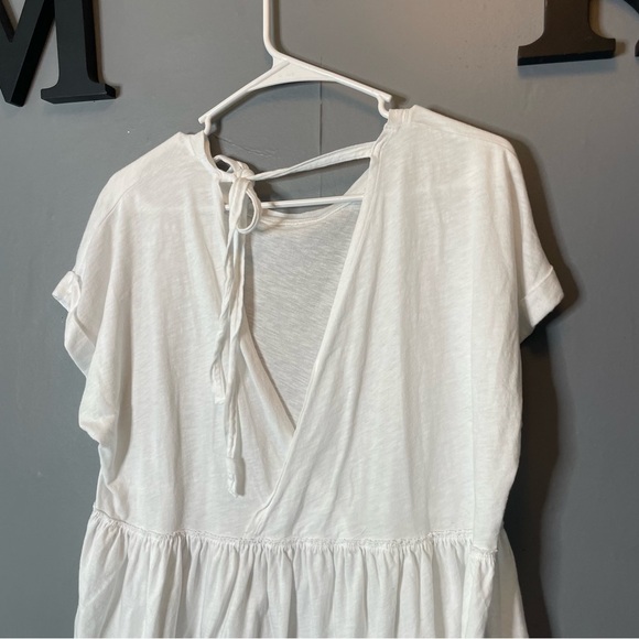 American Eagle white peplum oversized openback Women's Top size large - Picture 5 of 8